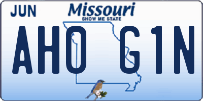 MO license plate AH0G1N