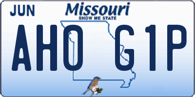 MO license plate AH0G1P