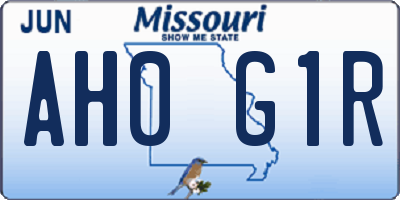 MO license plate AH0G1R