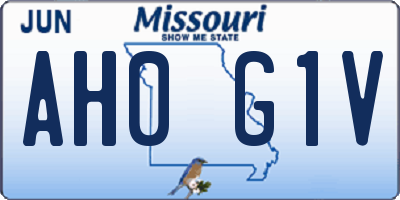 MO license plate AH0G1V