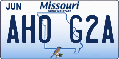 MO license plate AH0G2A