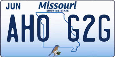 MO license plate AH0G2G