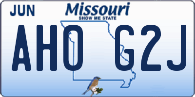 MO license plate AH0G2J