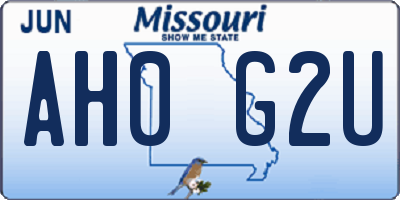 MO license plate AH0G2U