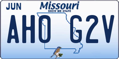 MO license plate AH0G2V