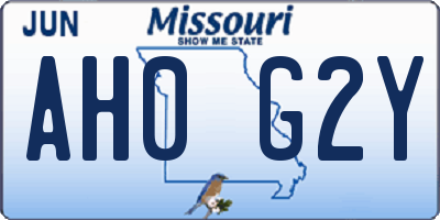 MO license plate AH0G2Y