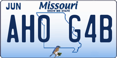 MO license plate AH0G4B