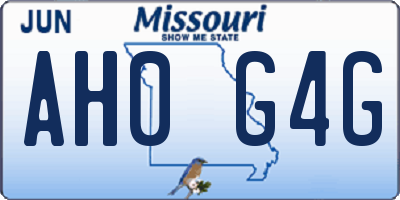 MO license plate AH0G4G