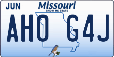 MO license plate AH0G4J