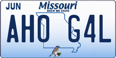 MO license plate AH0G4L
