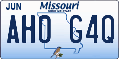 MO license plate AH0G4Q
