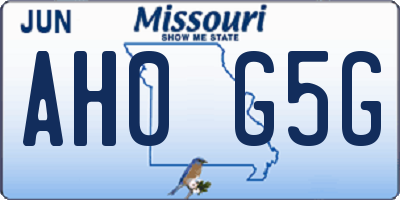 MO license plate AH0G5G