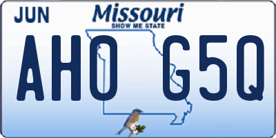 MO license plate AH0G5Q