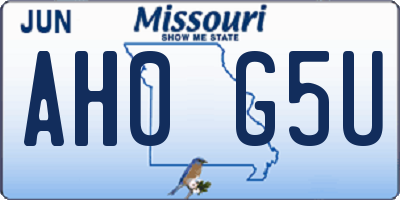 MO license plate AH0G5U