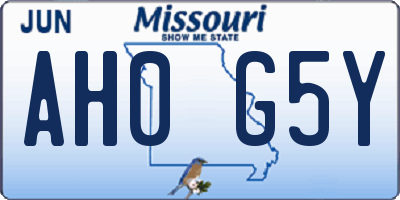 MO license plate AH0G5Y