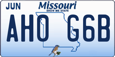 MO license plate AH0G6B