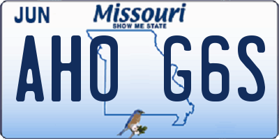 MO license plate AH0G6S