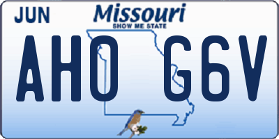 MO license plate AH0G6V