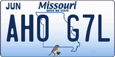 MO license plate AH0G7L