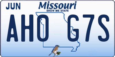 MO license plate AH0G7S