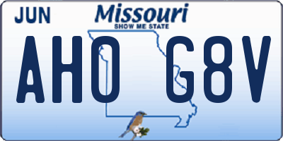 MO license plate AH0G8V