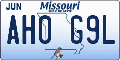 MO license plate AH0G9L