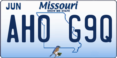 MO license plate AH0G9Q