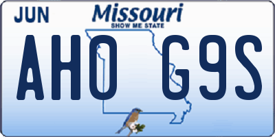 MO license plate AH0G9S