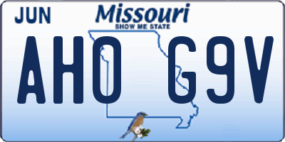 MO license plate AH0G9V