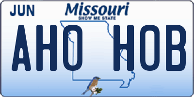 MO license plate AH0H0B