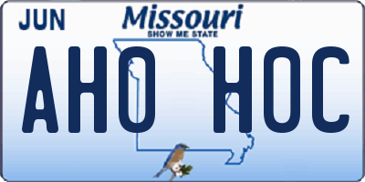 MO license plate AH0H0C