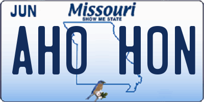 MO license plate AH0H0N