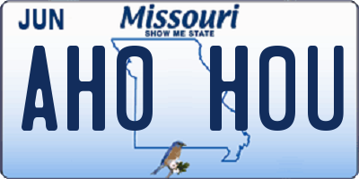 MO license plate AH0H0U