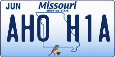 MO license plate AH0H1A