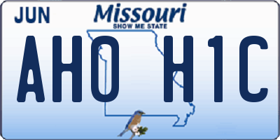 MO license plate AH0H1C