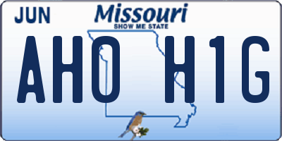 MO license plate AH0H1G