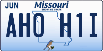MO license plate AH0H1I