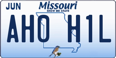 MO license plate AH0H1L