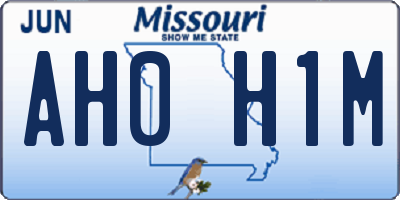 MO license plate AH0H1M