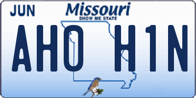 MO license plate AH0H1N