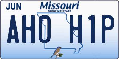 MO license plate AH0H1P