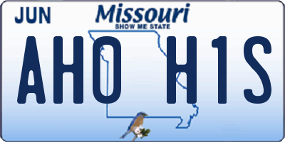 MO license plate AH0H1S