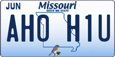 MO license plate AH0H1U