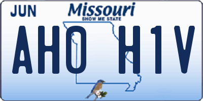 MO license plate AH0H1V