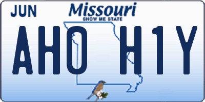 MO license plate AH0H1Y