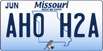 MO license plate AH0H2A