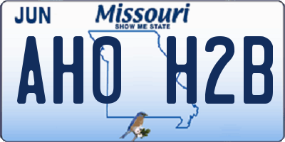 MO license plate AH0H2B
