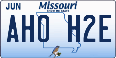 MO license plate AH0H2E