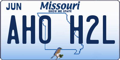 MO license plate AH0H2L