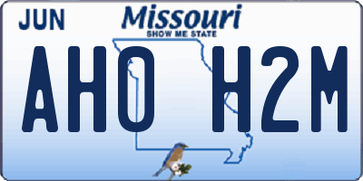 MO license plate AH0H2M